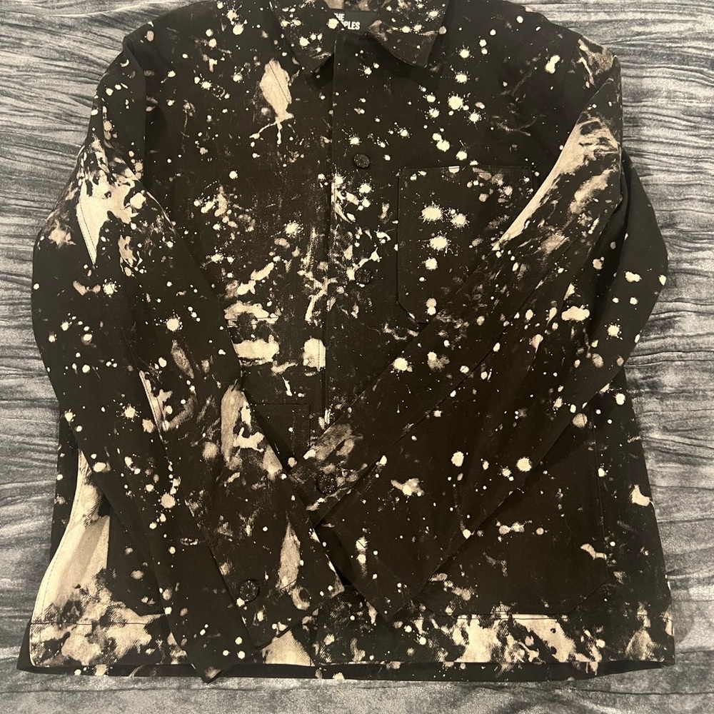 Black and White Splatter Men's Blazer Jacket by Kooples Size 48